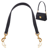 Leather Bag Straps, with Alloy Swivel Eye Bolt Snap Hooks, Black, 51.8x2.35x0.5cm