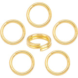 Brass Split Rings, Double Loops Jump Rings, Golden, 6mm, Hole: 1mm, about 5mm inner diameter, 300pcs/box
