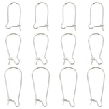 12Pcs 3 Style 925 Sterling Silver Hoop Earrings, Kidney Ear Wire, Silver, 18.5~25x9.5~11mm, Pin: 0.6~0.7mm, 4Pcs/style