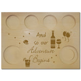 Wooden Wine Serving Tray, Rectangle, Drink Pattern, 180x250x12.5mm