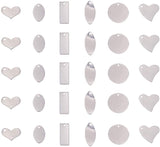 Tag 304 Stainless Steel Pendants Sets, Stainless Steel Color, 17.5~23x9~24x0.8~1mm, Hole: 1~2mm