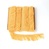 Polyester Silk Tassel Ribbon, with Card, Flat, Gold, 2-1/4 inch(58mm), 10.5m/card