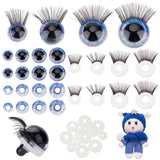 16 Sets 4 Style Plastic Safety Craft Eye, with 16Pcs 4 Style Acrylic Doll Eyelashes, for DIY Doll Toys Puppet Plush Animal Making, Black, 17.5mm