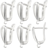 16Pcs Brass Hoop Earring Findings, Latch Back Closure, with Horizontal Loops, Teardrop, Cadmium Free & Lead Free, Long-Lasting Plated, 925 Sterling Silver Plated, 19 Gauge, 19.5x11x5mm, Hole: 1.2mm, Pin: 0.9mm