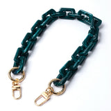 Acrylic Bag Chains Strap, with Alloy Swivel Clasps, for Bag Replacement Accessories, Dark Green, 46.5cm