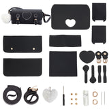 DIY PU Imitation Leather Bag Making Kits, with Alloy Finding, Black, 147.5x213x3mm, Hole: 1.5mm