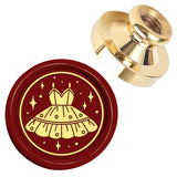 Golden Tone Wax Seal Brass Stamp Head, for Wax Seal Stamp, Clothes, 25x14.5mm