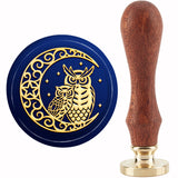 Brass Wax Seal Stamp with Handle, for DIY Scrapbooking, Owl Pattern, 3.5x1.18 inch(8.9x3cm)