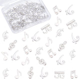 Alloy Cabochons, Musical Note, For UV Resin Filler, Epoxy Resin Jewelry Making, Platinum, 90pcs/box