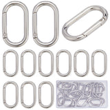 24Pcs Zinc Alloy Spring Gate Rings, Oval, Platinum, 44x25x5mm, Inner Diameter: 34.5x16mm