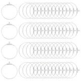 304 Stainless Steel Hoop Earring Findings, Ring, Stainless Steel Color, 21 Gauge, 35.5x31~32x0.7mm, Hole: 1mm, 50pcs/box