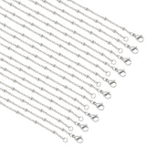 10Pcs 304 Stainless Steel Satellite Chain Necklaces Set for Men Women, Stainless Steel Color, 19.7 inch(50cm)
