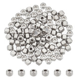 100Pcs Eco-Friendly 201 Stainless Steel Beads, Faceted, Rondelle, Stainless Steel Color, 3.5x4x4mm, Hole: 1.5mm