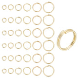 120Pcs 6 Styles Brass Split Rings, Double Loops Rings, Real 14K Gold Plated, 4~10x1.4mm, Inner Diameter: 2.5~8.5mm, 20pcs/style