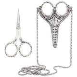 3cr13 Stainless Steel Scissors, with Cover and Chain, Antique Silver, 46.6cm, Scissors: 91x51x5mm
