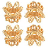 30Pcs Brass Spacer Beads, Long-Lasting Plated, Flowers, Real 18K Gold Plated, 6x8x6mm, Hole: 3mm