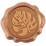 50Pcs Adhesive Wax Seal Stickers, Envelope Seal Decoration, for Craft Scrapbook DIY Gift, Leaf Pattern, 2.5cm