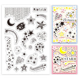 Custom PVC Plastic Clear Stamps, for DIY Scrapbooking, Photo Album Decorative, Cards Making, Star, 160x110x3mm