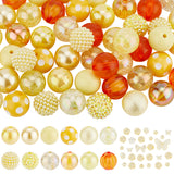 14 Style Mixed Style Acrylic Beads Sets, Round & Flower & Butterfly, Mixed Color, 19~20mm