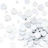 Mirror Glass Mosaic Tiles, for Home Decoration Crafts Jewelry Making, Flat Round, Clear, 15~30x1.5~4mm, 120pcs/box