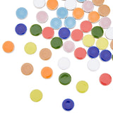 40pcs 8 colors Porcelain Mosaic Tiles, Round Shape Mosaic Tiles, for DIY Mosaic Art Crafts, Picture Frames and More, Mixed Color, 17x3.5~4mm, 5pcs/color