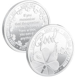 Alloy Challenge Coin, Appreciation Gift, Clover Pattern, 40x3mm