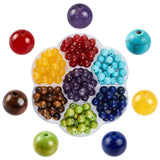 140Pcs 7 Colors Natural & Synthetic Gemstone Beads, Round, Mixed Color, 8mm, Hole: 1mm, 20pcs/color