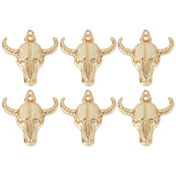 6Pcs Rack Plating Brass Pendants, with Jump Ring, Long-Lasting Plated, Cow Head, Real 18K Gold Plated, 23x24x5mm, Jump Ring: 5x0.9mm, 3mm Inner Diameter