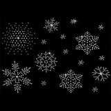 Glitter Hotfix Glass Rhinestone, Hot Melt Adhesive On The Back, Costume Accessories, Christmas Theme, Snowflake, Crystal, 26x20cm