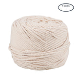 Macrame Cotton Cord, Twisted Cotton Rope, for Wall Hanging, Plant Hangers, Crafts and Wedding Decorations, Navajo White, 4mm, about 109.36 yards(100m)/roll