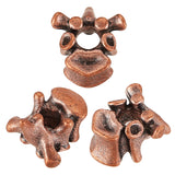 Brass European Beads, Largr Hole Beads, Vertebra, Red Copper, 18x18x11mm, Hole: 5.5mm