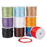Macrame Rattail Chinese Knot Making Cords, Round Nylon Braided String Threads, Satin Cord, Mixed Color, 1.5mm, about 15m/roll, 10 colors, 1roll/color, 10rolls/set