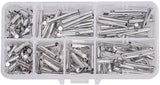 Iron Slide On End Clasp Tubes, Slider End Caps, Platinum, End Clasp: 5.5x10~30x4mm, Hole: 1mm, about 200pcs/set