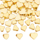 60Pcs 3 Style Brass Beads, Heart, Golden, 5~7x5~6x2~3mm, Hole: 1.2~1.5mm, 20pcs/style