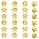 24Pcs Pentagram Alloy Brooch, Creative Badge for Backpack Clothes, Golden, 15mm, Pin: 1.1mm