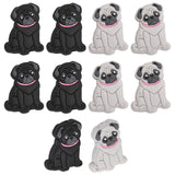10Pcs 2 Colors Food Grade Eco-Friendly Silicone Beads, Chewing Beads For Teethers, DIY Nursing Necklaces Making, Pug Dog, Mixed Color, 31x23x9mm, Hole: 2mm, 5pcs/color