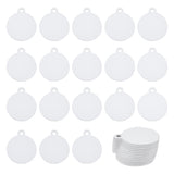 Aluminum Heat Transfer Pendants, Blank Tags, Silver, Flat Round, 36.5x31x1mm, Hole: 3.5mm