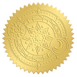Self Adhesive Gold Foil Embossed Stickers, Medal Decoration Sticker, Magic Circle, 5x5cm