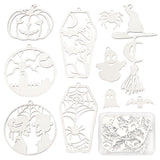 20Pcs 10 Style 201 Stainless Steel Laser Cut Pendants, Spider & Bat & Pumpkin Jack-O'-Lantern, Stainless Steel Color, 7.9~57x10.1~33x1mm, Hole: 1~1.5mm, 2pcs/style