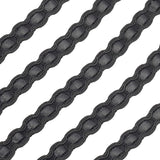 Imitation Leather Braided Lace Ribbon, with Acrylic Fibres Curve Lace Tape, Garment Accessories, for Home Decor DIY Sewing Craft, Black, 1/2 inch(13mm), about 15yard/card