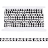 1 Card Stainless Steel Nailhead Trim, Hot Fix Metal Iron-on Convex Dome Nailhead Trim, Black, 1/4x1/8 inch(8x3.5mm), 4 yards/card