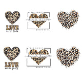 6Pcs 6 Style PET with Hot Melt Adhesive Heat Transfer Film, Heart with Leopard Print Pattern, for Garment T-shirt Accessories, Goldenrod, 64~230x63~232x0.1mm, 1pc/style