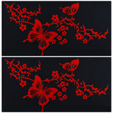 PVC Reflective Car Stickers, Waterproof Self-Adhesive Flower Butterfly Decals for Car Decoration, Red, 400x205x0.1mm