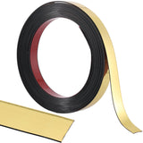 PVC Plastic Edge Banding, Adhesive Veneer Edge Trim for DIY Table, Cabinet, Furniture, Decorative Trim, Gold, 15x1.5mm, 5m/roll