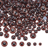 310Pcs 6 Style Plastic Craft Eyes, Eyes Cabochons, for Doll Making, Half Round, Coconut Brown, 8~17.5x3~5mm