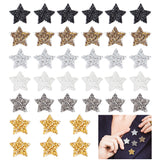 36Pcs 6 Style Star Glitter Hotfix Rhinestone, Iron on Patches, Mixed Color, 21x22x2mm, 6pcs/style