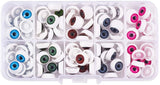 Craft Plastic Doll Eyes, Stuffed Toy Eyes, Mixed Color, 12x6mm, 13x6.9x2.2cm, 100pcs/box