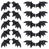 Leather Bat's Left & Right Wing Ornament Accessories, for Hair Ornament & Costume Accessory, Black, 60x35x2mm, 20pcs/style