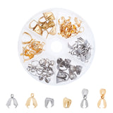 304 Stainless Steel Pinch Bails & Snap on Bails, Golden & Stainless Steel Color, 60pcs/box