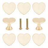 Alloy Drawer Knob, with  Screw, Cabinet Pulls Handles for Drawer Accessories, Heart, Gold, 32x34x25mm, Hole: 3.8mm